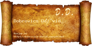 Dobrovics Dávid névjegykártya