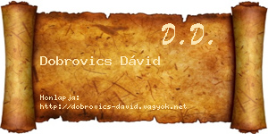 Dobrovics Dávid névjegykártya
